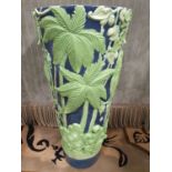 The property of The 5 star Hotel in London. An unusual Jean Baggio, France, Majolica style Vase.