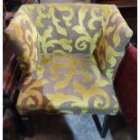 A well upholstered Tub Chair along with another chair in the same fabric.