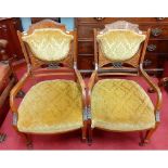 A lovely pair of Edwardian Rosewood Inlaid Armchairs.