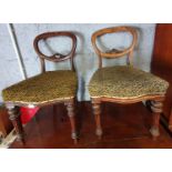 A good pair of Victorian Mahogany Balloon back Chairs along with a faux grained chair. AF.