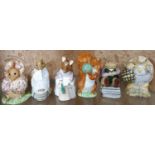 A selection of six Beatrix Potter Figures.