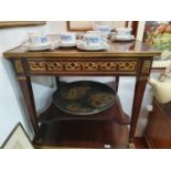 The property of The 5 star Hotel in London. A good Mahogany Veneered square foyer Table with