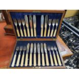 A cased set of Cutlery.