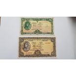 A 1968 £5 & 1976 £1 Lady Lavery Bank Notes.