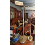 A Retro Standard Lamp long with a table version and silver plate.