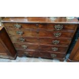 A good Georgian Mahogany Secretaire Chest of Drawers.Size W 116 X H 102 X D 56.