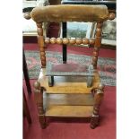 An unusual 19th Century Mahogany Steps/Seat with hinged top and bobbin turned supports.