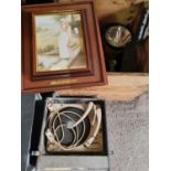 A good quantity of Vintage Items to include 4 pictures in a vintage crate.