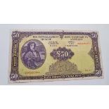 A 1977 Lady Lavery £50 Bank Note in good condition