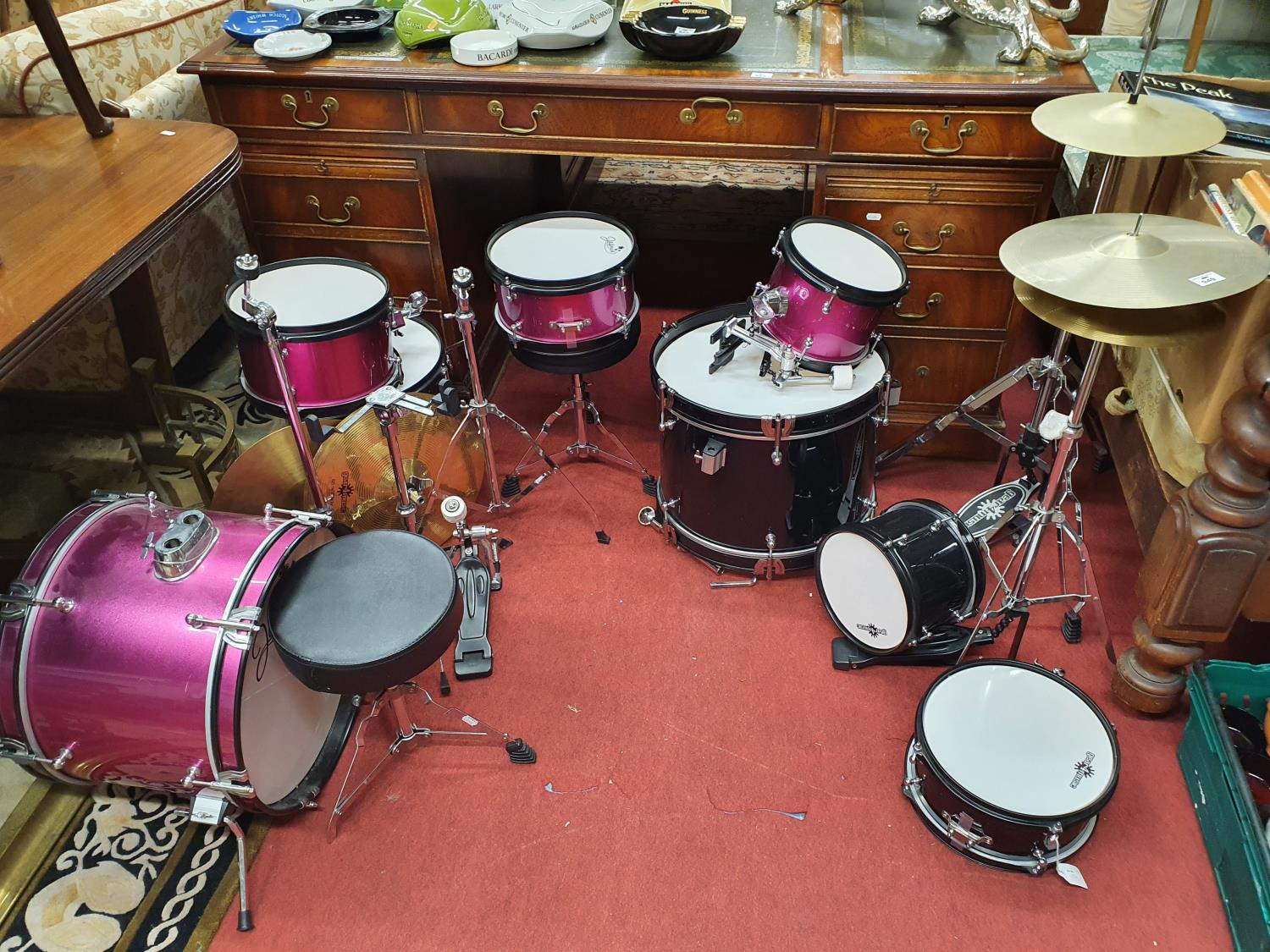 A large Drum set.