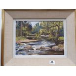 A small Oil on Canvas of a river in Laragh Co Wicklow by Fergus O'Ryan. 36 x 26 cms.