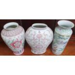 Three various Oriental style Vases.