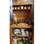 Two Pine open Shelves. 185 h cms x 77 w x 30 d cms. & 121 x 77 x 30 cms.