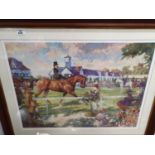 A good Coloured Print of the Royal Dublin Horse Show by Ray Lyndey. Signed in margin.