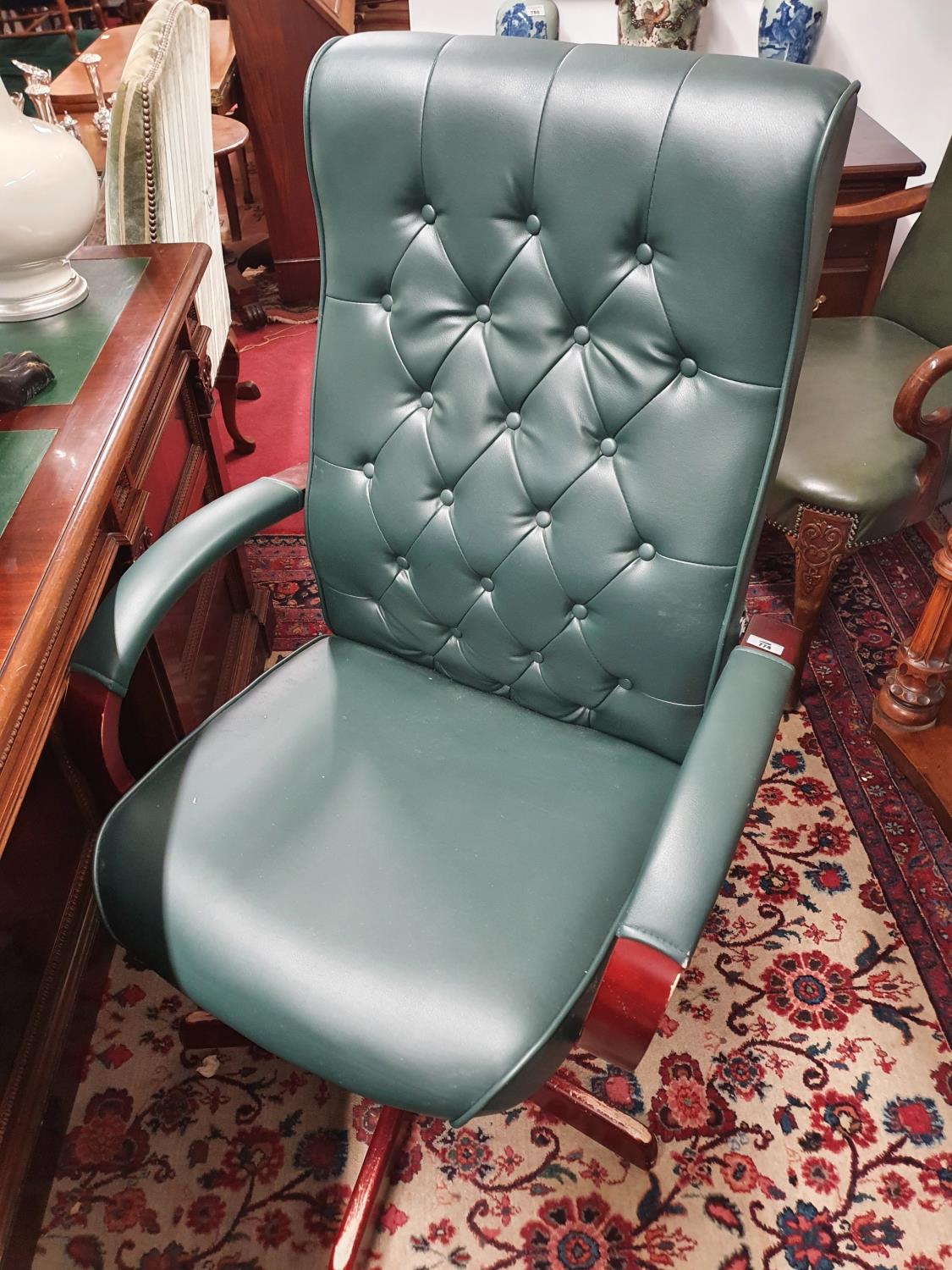 The property of The 5 star Hotel in London. A leather effect swivel Office Chair.