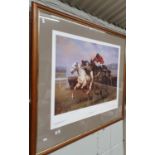 A large Limited Edition Print by Graham Ison of Desert Orchid and Dawn Run in the Waterford
