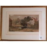 A late 19th to early 20th Century Watercolour of a country scene signed indistinctly ?? Winton. LR