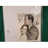 An original signed photo of Maureen O`Sullivan and Joel McCrea. Signed by both to David Gest.