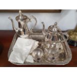 A really good Silver Plated Tea/Coffee Set and Tray.
