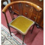 An Edwardian Hardwood Tub Chair.