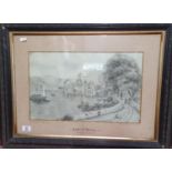 Two Pencil Sketches by James Hegarty 'Castle of Chillon' and 'In Holland'. Signed and dated 1900.