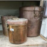 SILK ROAD: Three large Brass/Copper Pots.