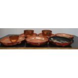 SILK ROAD: A set off six large Copper Plates along with Copper Bowl.