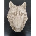 A really well cast moulded head of a Wolf.36w x 43h cms.