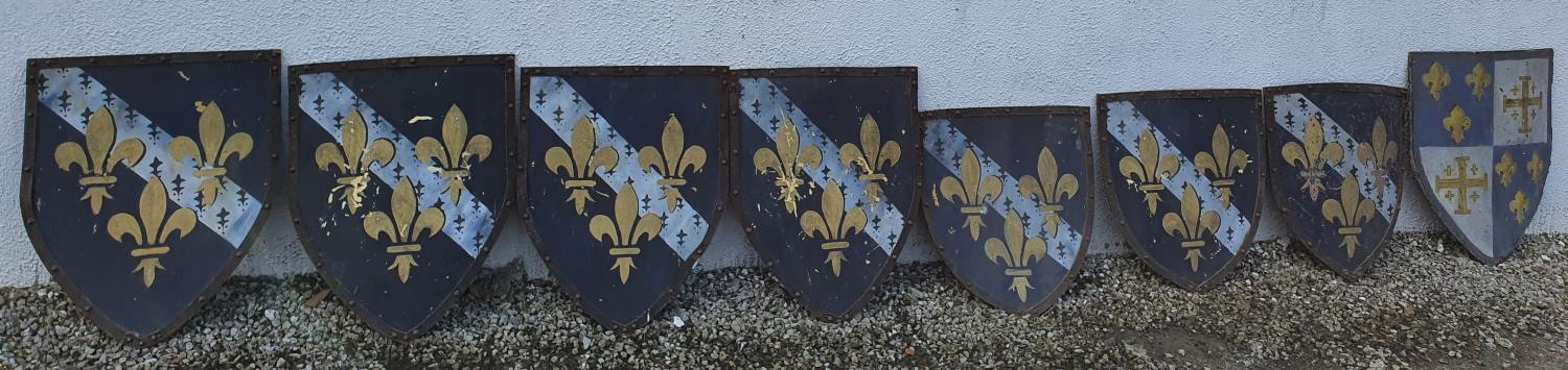 A selection of painted Shields from various TV programs.