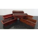 RUS: Six Timber Painted Trays.