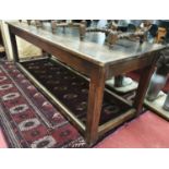 A very large Oak Refectory Table.75w x 206L x 72h cms.