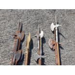 A large quantity of Medieval style Metal headed Weapons.