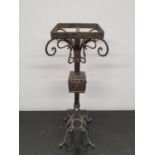 SILK ROAD: A Metal Stand. 80h .Top 21x 21 cms.