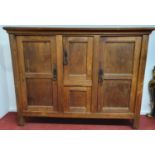 A large 19th Century Oak three door Cupboard.167w x 44d x 124h cms.