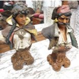 A pair of late 19th Century Spanish Terracotta Figures.35h cms.