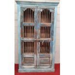 A good Painted Timber two door Cabinet with grilled front.116w x 45d x 204h cms.