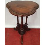 A carved Timber Mahogany Table.50w x 76h cms.