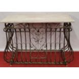 PARIS CATHEDRAL: A large Metal Side Table.122w x 44 99h cms.