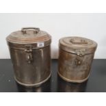 SILK ROAD: Two Silvered Brass Bins.