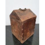 A Timber table top Cabinet. 28w x 28d x 41h cms.