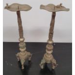 SILK ROAD: A pair of Metal Prickett Stands.39h cms.