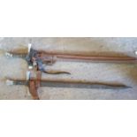 A group of nine Prop Swords and Scabbards used in many series and programmes etc. (straight head).