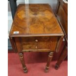 A 19th Century walnut two door side Table with drop leaves.74 x52 x 71h cms.