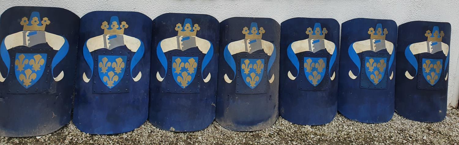 A selection of painted Shields from various TV programs.