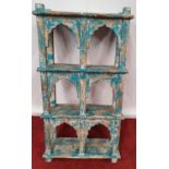 A Painted Timber Wall Shelves.41w x 15d x 73h cms.