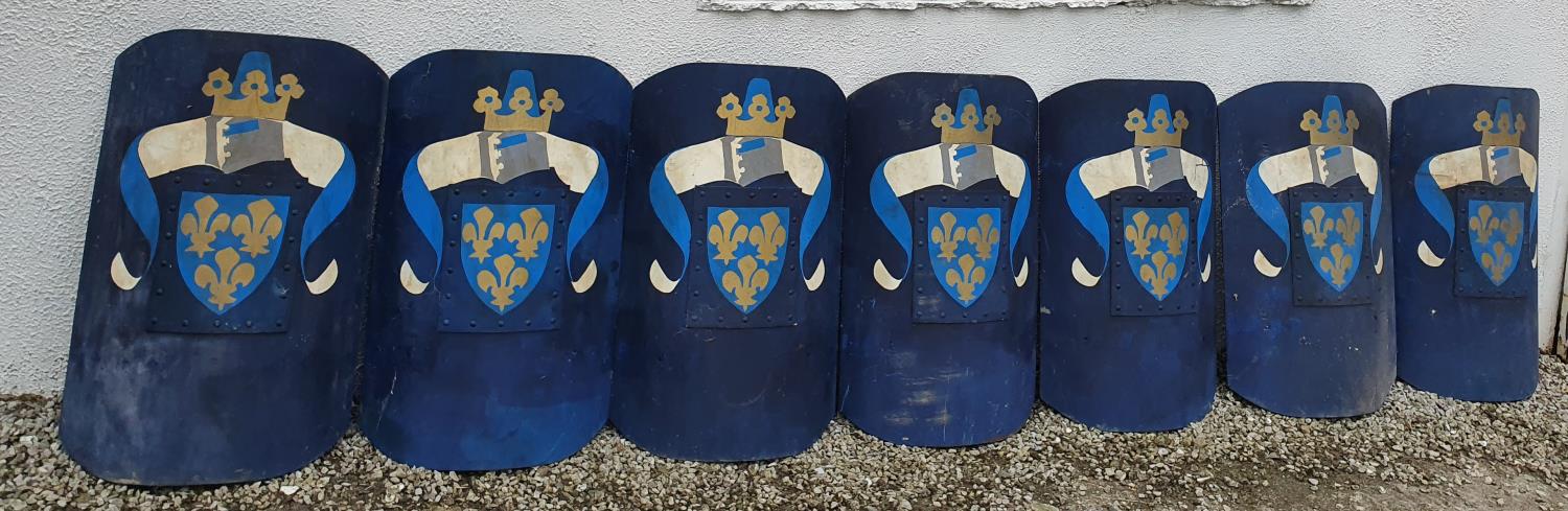 A selection of painted Shields from various TV programs.