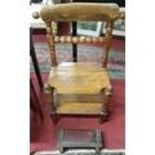 An unusual 19th Century Mahogany Steps/Seat with hinged top and bobbin turned supports.51w cms.