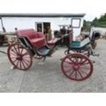 A fantastic 19th Century horse drawn Carriage with leather style deep buttoned seating, Carriage