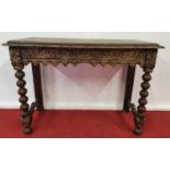 WESSEX-KING ECBERT CASTLE: A late 19th early 20th Century Painted Table.104w x 46d x 75h cms.