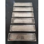 SILK ROAD: Six metal Trays.29 x 8 cms.
